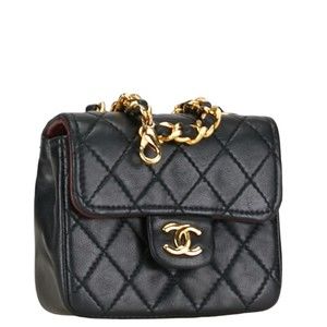 Chanel Mark Matelasse Mini Bag Coco Black Charm Belt Charm